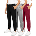 thumbnail image 1 of Real Essentials 3 Pack: Boy's Mesh Jogger Sweatpants - Youth Kids Baseball Football Athletic Pants with Pockets, 1 of 6