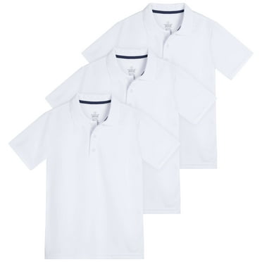 3 Pack: Boy's Short Sleeve Polo Shirt - School Uniform Active Performance Golf (Ages 4-16)