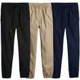 thumbnail image 1 of 3-Pack Boy's Slim Fitting Cotton Stretch Classic Twill Joggers, 1 of 5