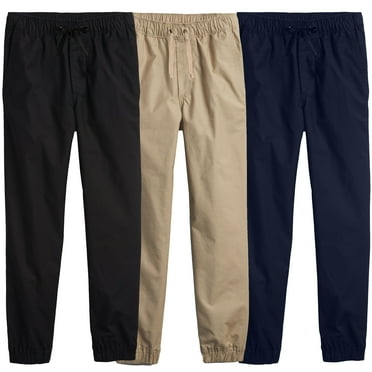 3-Pack Boy's Slim Fitting Cotton Stretch Classic Twill Joggers
