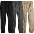thumbnail image 1 of 3-Pack Boy's Slim Fitting Cotton Stretch Classic Twill Joggers, 1 of 5