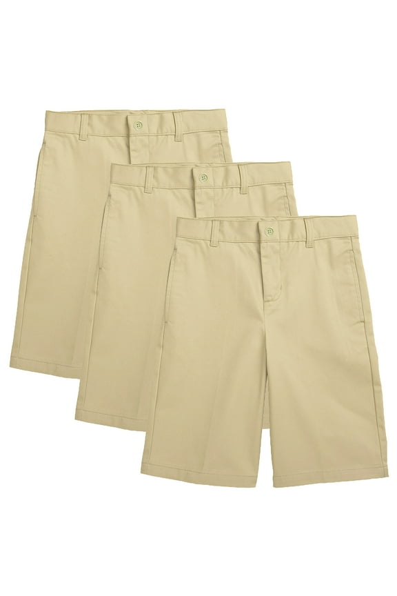 3-Pack Boy's Stretch Slim Fit School Uniform Twill Shorts