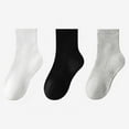 thumbnail image 1 of 3 Pack Boys & Girls Crew Socks Juniors Kids Toddlers Casual Solid Multipack Moisture-Wicking Athletic Workout Ankle Boot Sock, 1 of 8