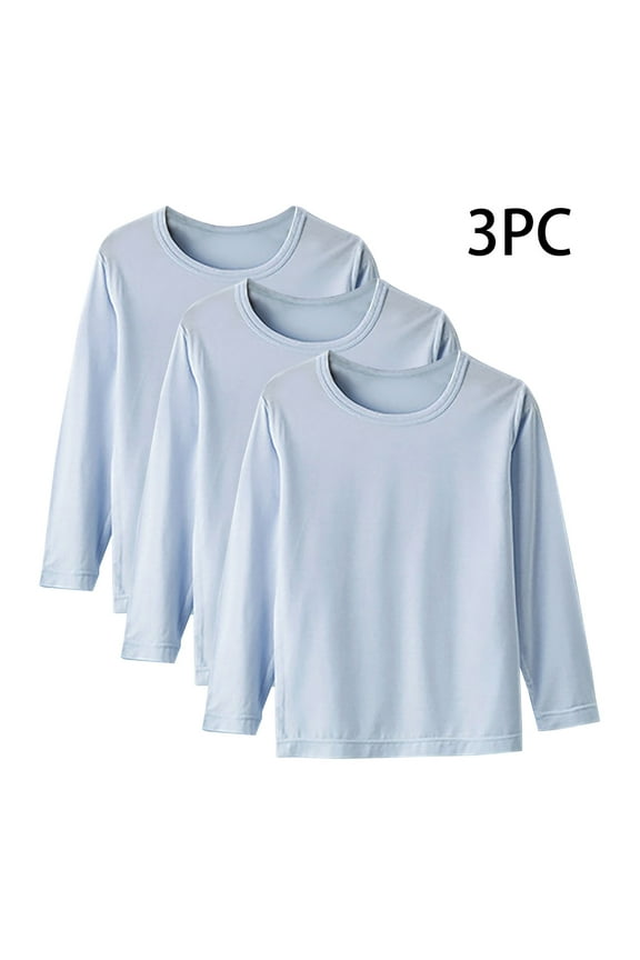 3 Pack Boys Girls Long Sleeve Athletic Shirts Lightweight Yoga Tops Crewneck Gym Tees