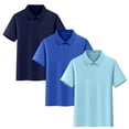 thumbnail image 1 of 3 Pack: Boys' Girls Short Sleeve Jersey Cotton Polo Shirt - Uniform Youth Dress Shirt (Ages 3-17), 1 of 9