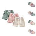 thumbnail image 1 of 3 Pack Boys Girls Shorts with Pockets Summer Lightweight Waffle Knit Elastic Waist Loose Shorts for Toddler Kids 1-3 Years, 1 of 5