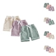 thumbnail image 1 of 3 Pack Boys Girls Shorts with Pockets Summer Lightweight Waffle Knit Elastic Waist Loose Shorts for Toddler Kids 1-3 Years, 1 of 5