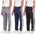 thumbnail image 1 of Real Essentials 3 Pack: Boys' Mesh Open Bottom Active Sweatpants with Pockets & Drawstring, 1 of 6