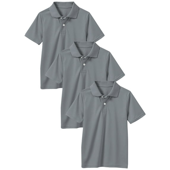 3-Pack Boys Moisture Wicking Short Sleeve Polos