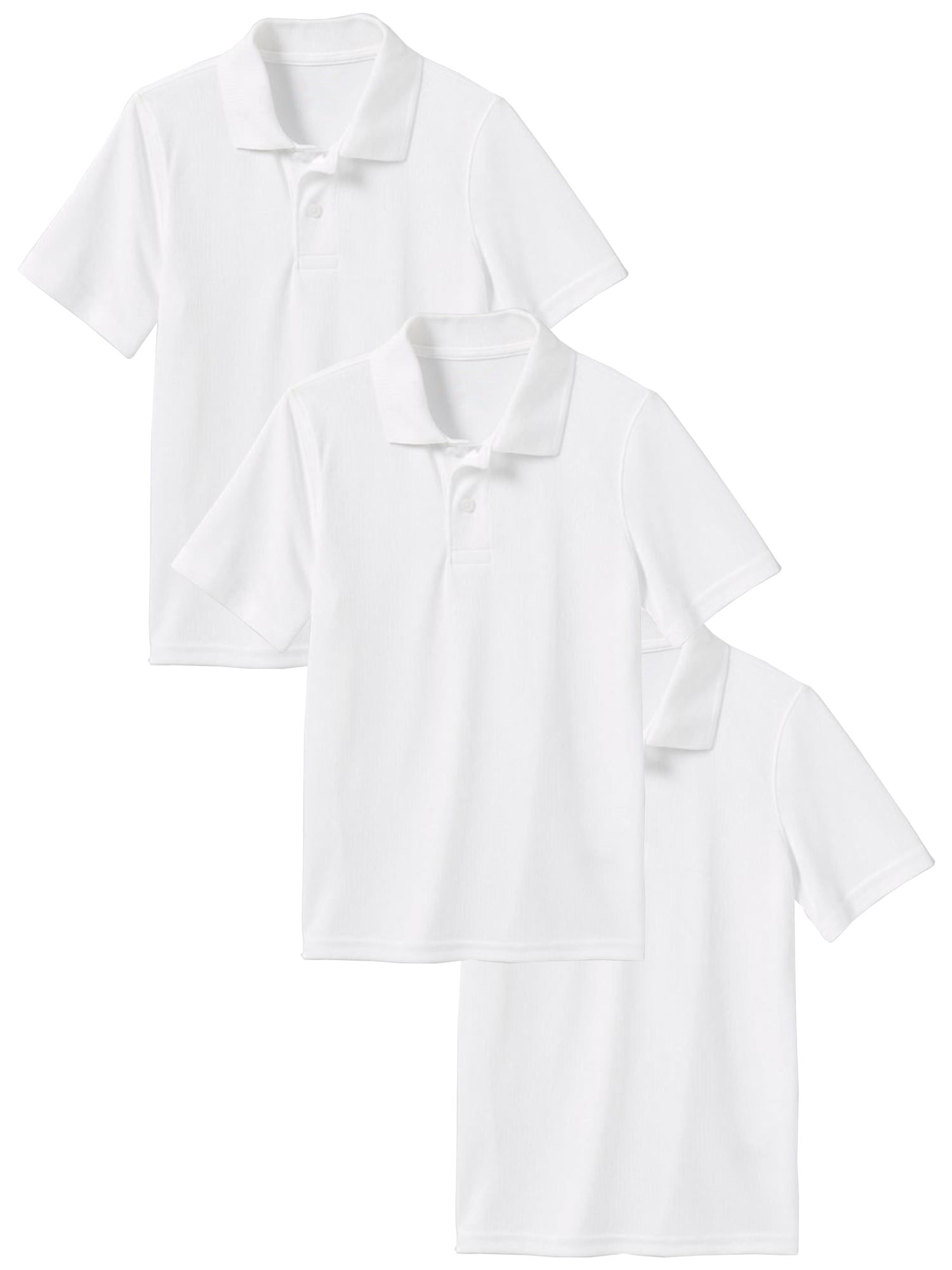 3-Pack Boys Moisture Wicking Short Sleeve Polos