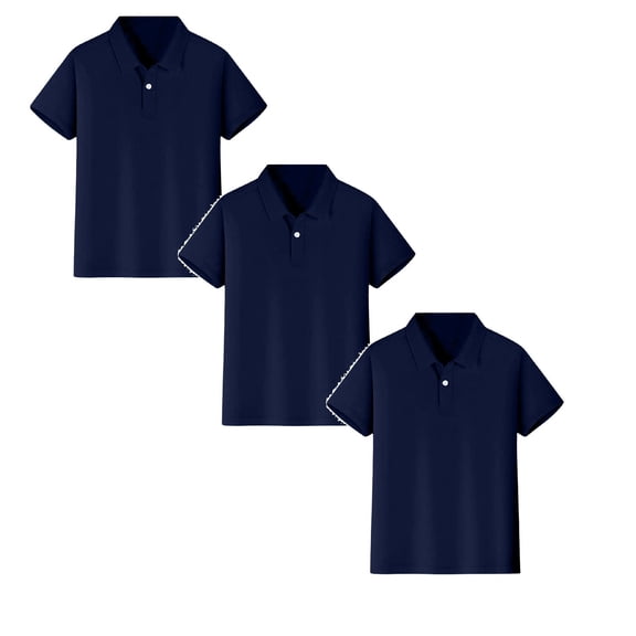 3-Pack Boys School Uniform Polo,Sizes M-3XL