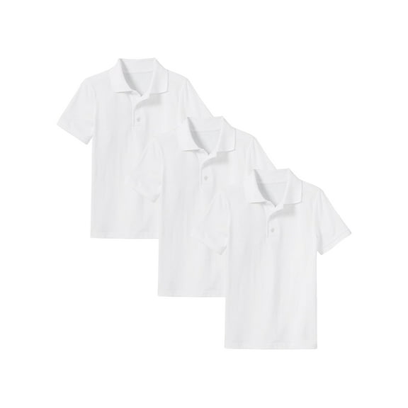 3-Pack Boys School Uniform Short Sleeve Pique Polo Shirt (XS-2XL)