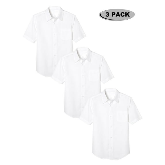3-Pack Boys Short Sleeve Casual Dress School Uniform Shirts (Big Boys, Little Boys)
