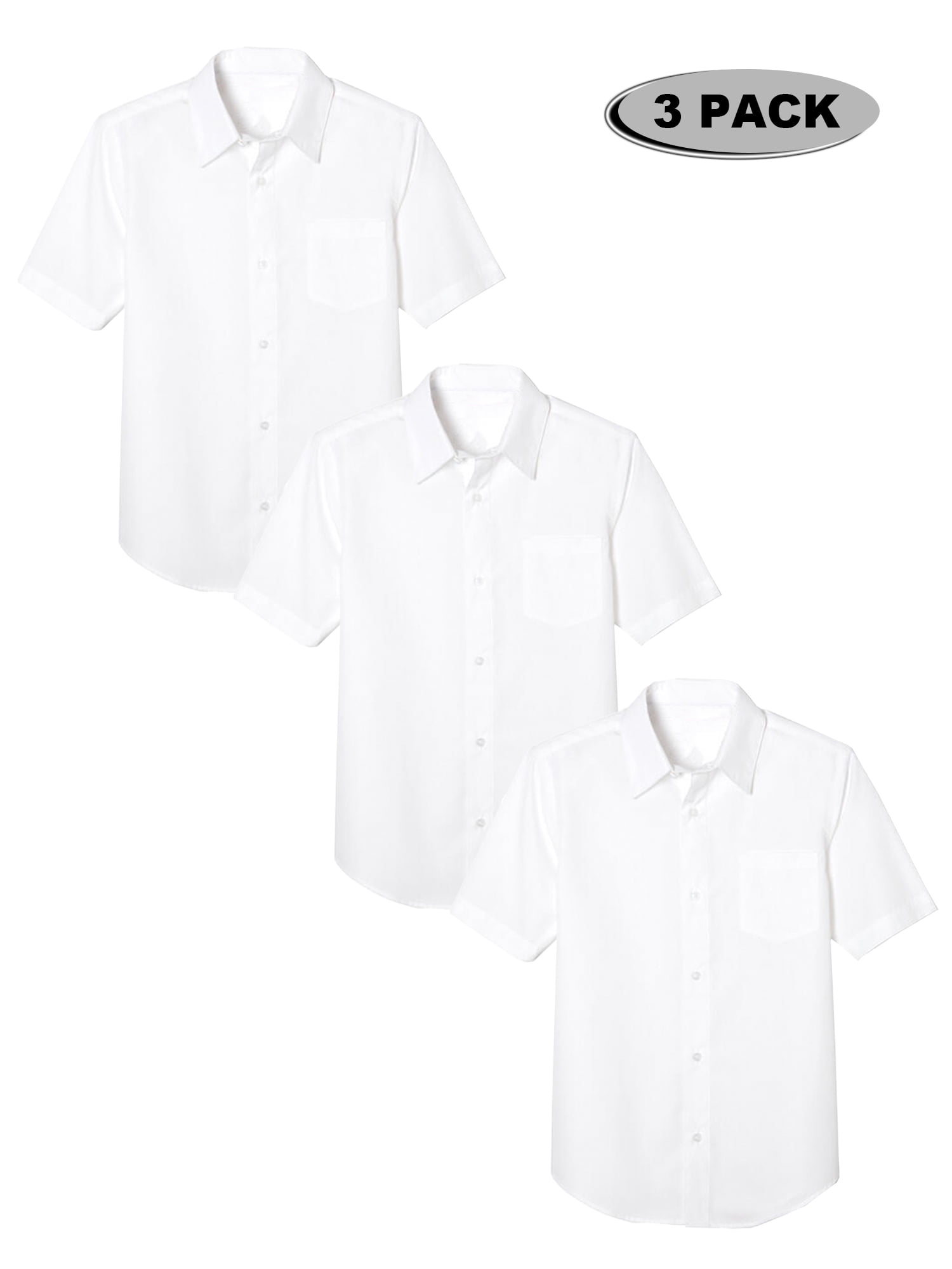 Galaxy by Harvic, Boys Short Sleeve School Uniform Shirts, Classic Fit