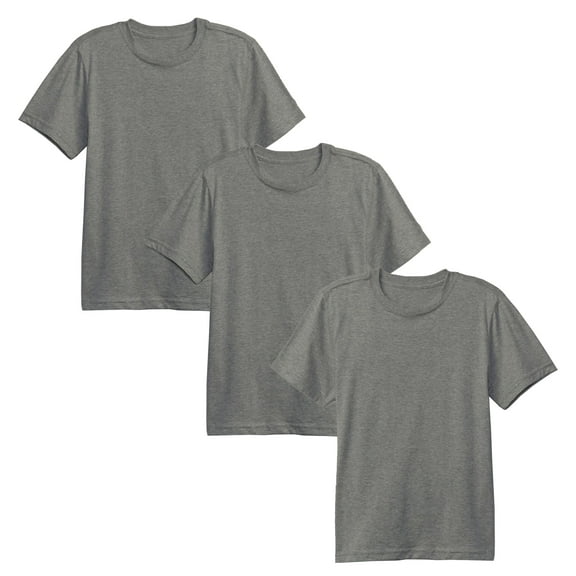 3-Pack Boys Short Sleeve Crew Neck Premium Soft Cotton Blend T-Shirt Tee (XS-2XL)