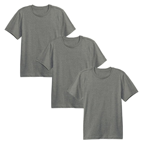 3-Pack Boys Short Sleeve Crew Neck Premium Soft Cotton Blend T-Shirt Tee (XS-2XL)