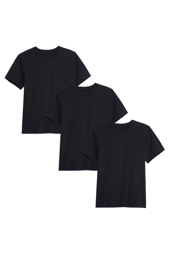 3-Pack Boys Short Sleeve Crew Neck Premium Soft Cotton Blend T-Shirt Tee (XS-2XL)