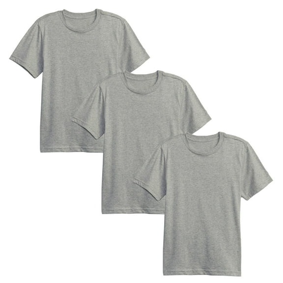 3-Pack Boys Short Sleeve Crew Neck Premium Soft Cotton Blend T-Shirt Tee (XS-2XL)