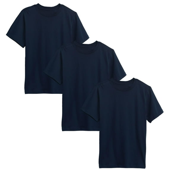 3-Pack Boys Short Sleeve Crew Neck Premium Soft Cotton Blend T-Shirt Tee (XS-2XL)