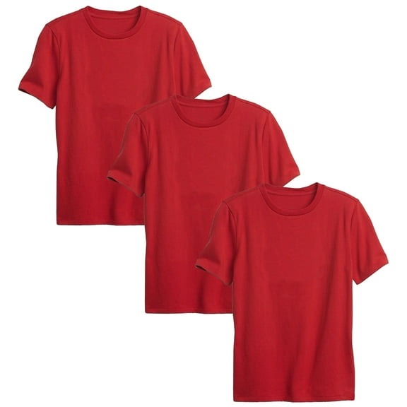 3-Pack Boys Short Sleeve Crew Neck Premium Soft Cotton Blend T-Shirt Tee (XS-2XL)