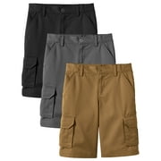 3-Pack Boys Stretch Cotton Cargo Shorts (Size 8-18)