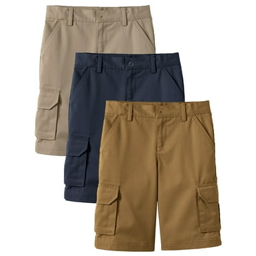 3-Pack Boys Stretch Cotton Cargo Shorts (Size 8-18)
