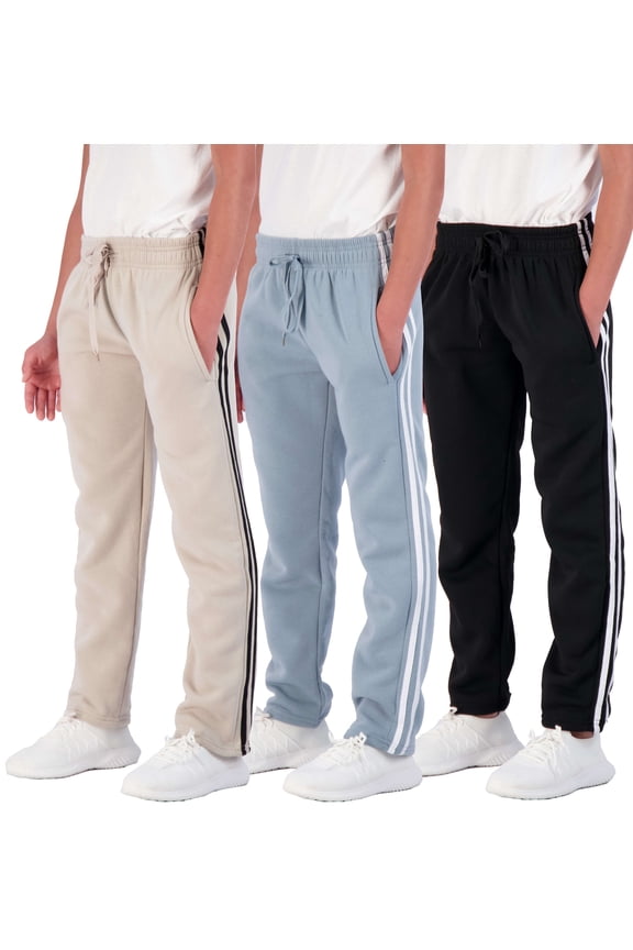 3 Pack: Boys' Tech Fleece Open Bottom Sweatpants with Pockets