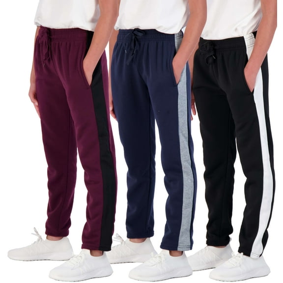 3 Pack: Boys' Tech Fleece Open Bottom Sweatpants with Pockets