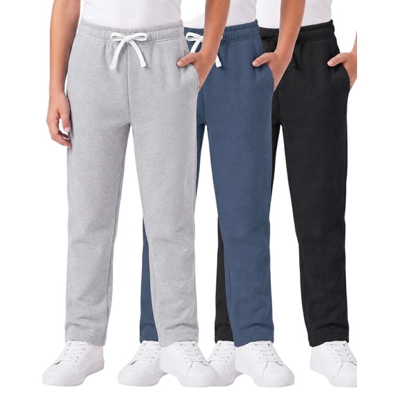 3 Pack: Boys' Tech Fleece Open Bottom Sweatpants with Pockets