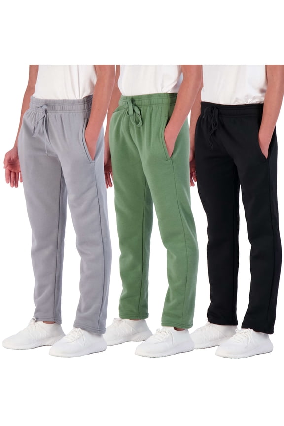 3 Pack: Boys' Tech Fleece Open Bottom Sweatpants with Pockets