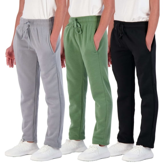 3 Pack: Boys' Tech Fleece Open Bottom Sweatpants with Pockets