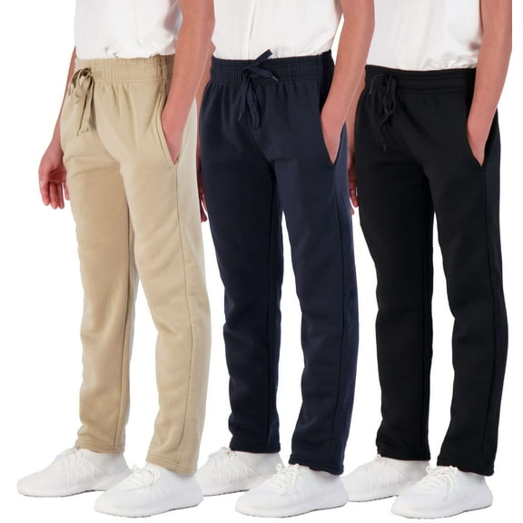 3 Pack: Boys' Tech Fleece Open Bottom Sweatpants with Pockets