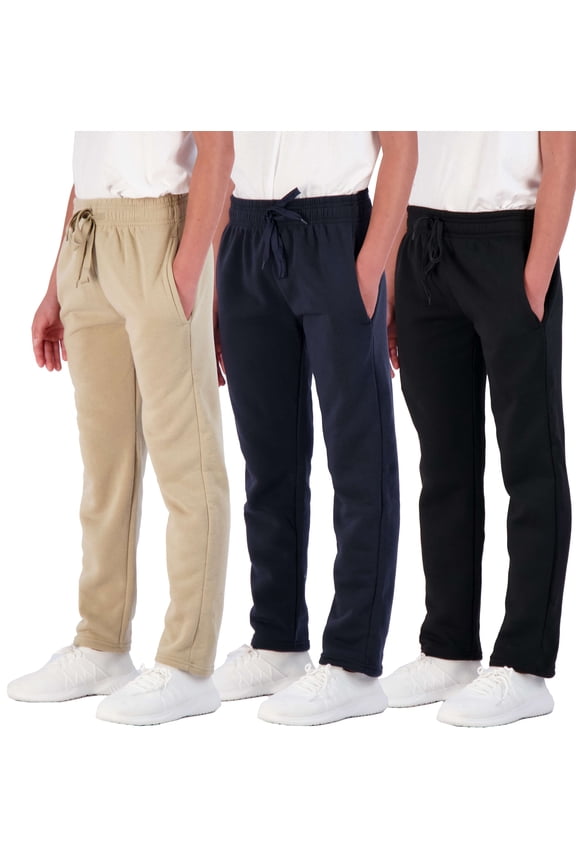 3 Pack: Boys' Tech Fleece Open Bottom Sweatpants with Pockets
