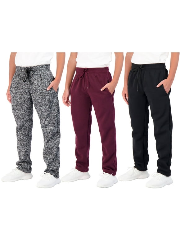 3 Pack: Boys' Tech Fleece Open Bottom Sweatpants with Pockets