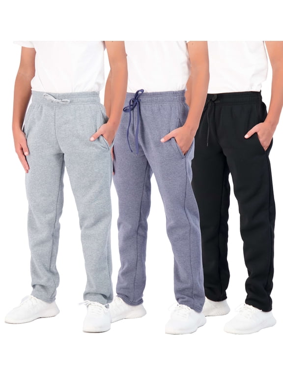 3 Pack: Boys' Tech Fleece Open Bottom Sweatpants with Pockets