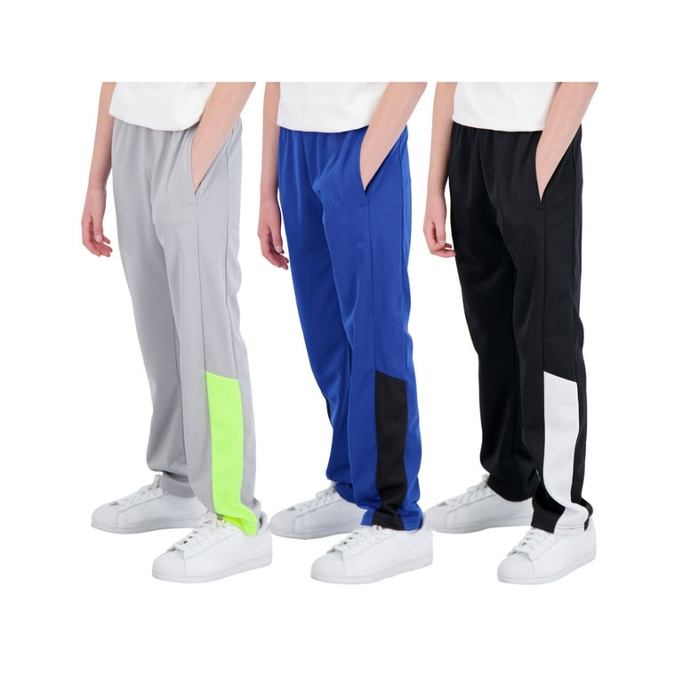 3 Pack: Boys' Tricot Open Bottom Fleece-Lined Sweatpants with Pockets