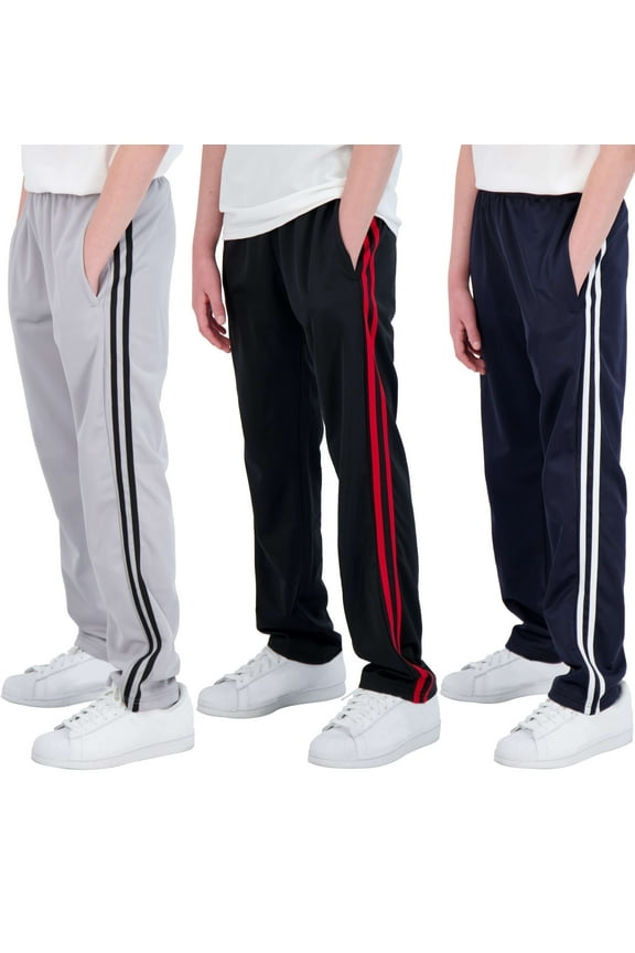 3 Pack: Boys' Tricot Open Bottom Fleece-Lined Sweatpants with Pockets