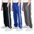 thumbnail image 1 of Real Essentials 3 Pack: Boys' Tricot Open Bottom Fleece-Lined Sweatpants with Pockets, 1 of 7