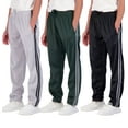 thumbnail image 1 of Real Essentials 3 Pack: Boys' Tricot Open Bottom Fleece-Lined Sweatpants with Pockets, 1 of 7