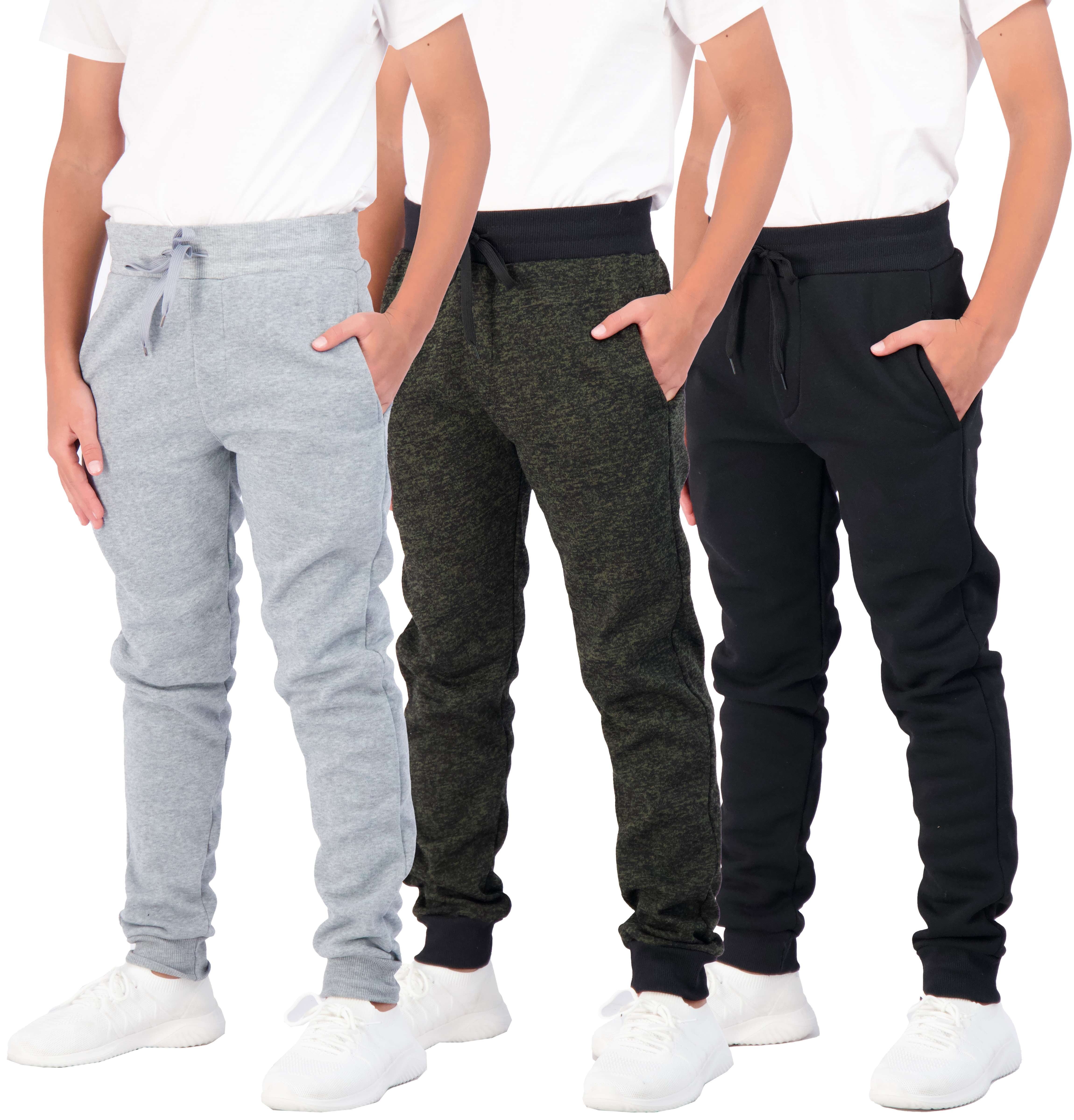 Real Essentials 3 Pack Boys Girls Youth Athletic Soft Fleece Jogger Sweatpants Walmart