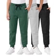 thumbnail image 1 of 3 Pack Boys' Cotton Fleece Joggers Sweatpants Athletic Pants Pockets Kids, 1 of 5