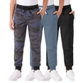thumbnail image 1 of 3 Pack Boys' Cotton Fleece Joggers Sweatpants Athletic Pants Pockets Kids, 1 of 5