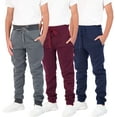 thumbnail image 1 of Real Essentials 3 Pack: Boys Cotton Active Fleece Jogger Sweatpants, 1 of 7