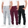 thumbnail image 1 of Real Essentials 3 Pack: Boys Cotton Active Fleece Jogger Sweatpants, 1 of 7