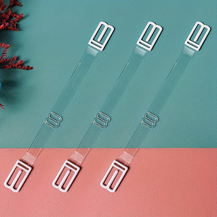 3-Pack Bra Straps Holder Anti-Slip Elastic Adjustable Clips, Lingerie Accessory, Undergarment Shoulder Strap Fix with Metal Buckles