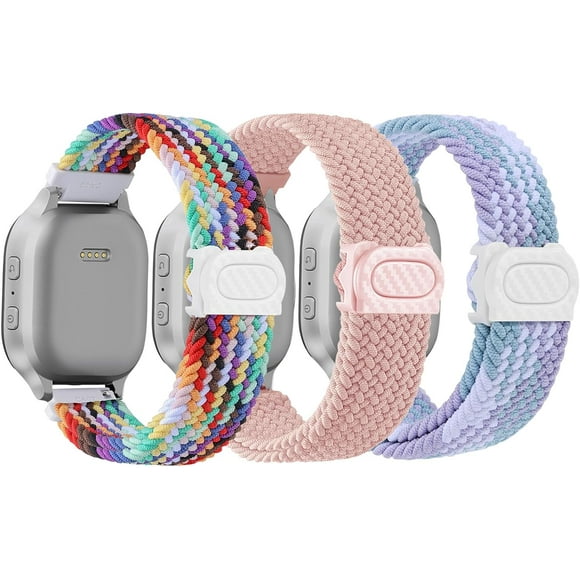 3 Pack Braided Nylon Adjustable Bands for Gizmo Watch 1-3, SyncUP, JrTrack, 20mm
