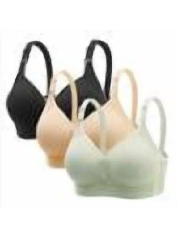 3 Pack Bras for Older Women Seamless Wireless Posture Correcting Push Up Anti Sagging Full Coverage Everyday Bra