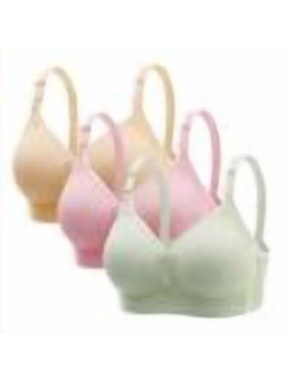 3 Pack Bras for Older Women Seamless Wireless Posture Correcting Push Up Anti Sagging Full Coverage Everyday Bra