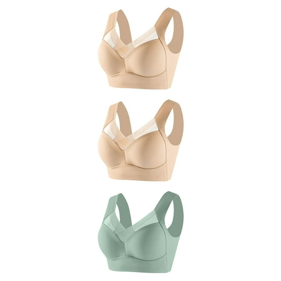 3 Pack Bras for Women - Bralettes for Women with Support - from Small to Plus Size Lingerie