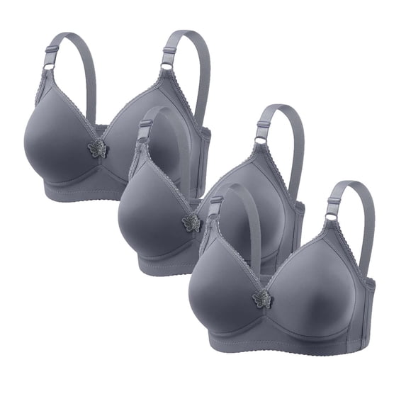 3-Pack Bras for Women Plus Size Wirefree Push Up Full Coverage Support T-Shirt Everyday Bra Bralette
